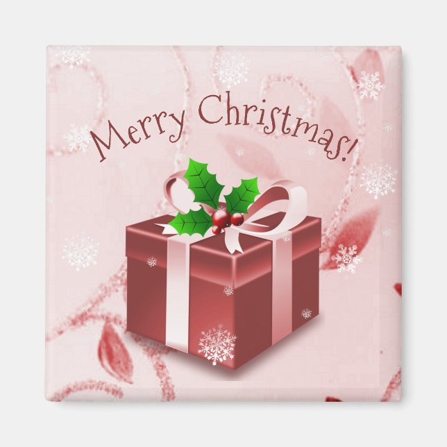 Red Christmas Gift Magnet (Vorne)