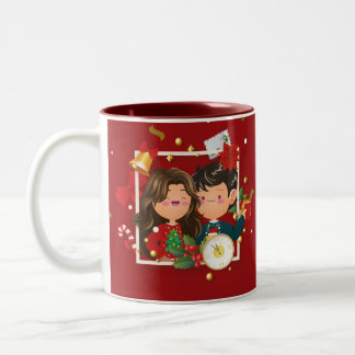 Red Christmas Gift Mug Zweifarbige Tasse