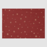 Red Christmas Gold Snowflakes Seidenpapier<br><div class="desc">Goldschneeflocken</div>