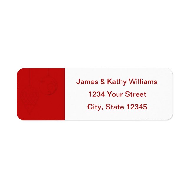 Red Christmas Grußkarten Rücksendeadressen-Aufkleb (Vorne)