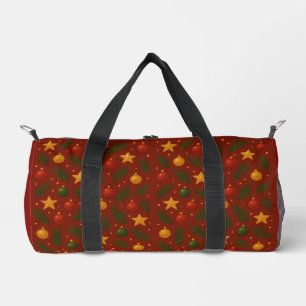 Red Christmas Gym Bag - Classic Holiday Duffel Duffle Bag