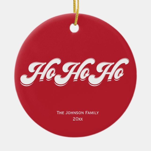 Red Christmas Ho Ho Ho Ho Tree Ornament (Vorne)