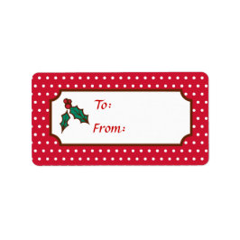 Red Christmas Holly Holiday Geschenke Tags Etikett