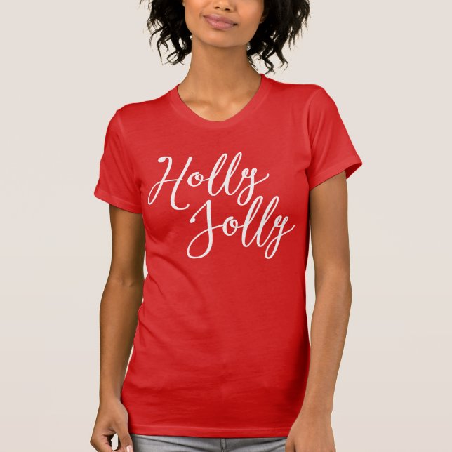 Red Christmas Holly Jolly Shirt (Vorderseite)
