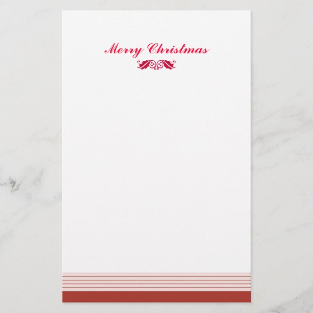 Red Christmas Holly Verlasse Briefpapier (Vorderseite)