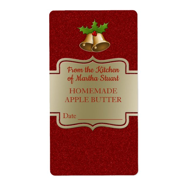 Red Christmas Homemade Apple Butter Canning Jar (Vorne)