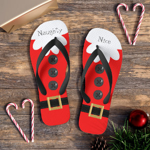 Red Christmas im Juli Custom Festive Flip Flops