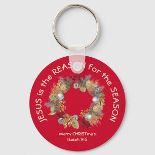 Red Christmas JESUS IST DER GRÜNDE FÜR DEN Schlüss Schlüsselanhänger