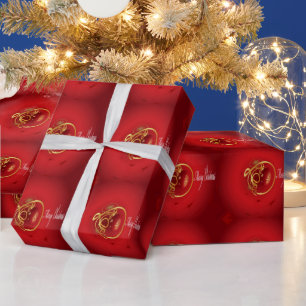 Red Christmas Jingle Bells haben einen gesegneten  Geschenkpapier