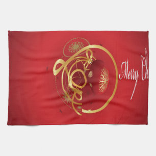 Red Christmas Jingle Bells haben einen gesegneten  Geschirrtuch