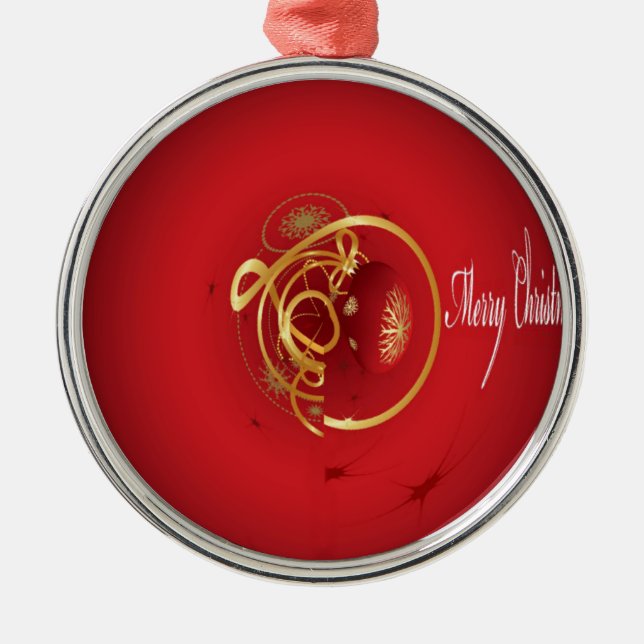 Red Christmas Jingle Bells haben einen gesegneten  Silbernes Ornament (Vorne)
