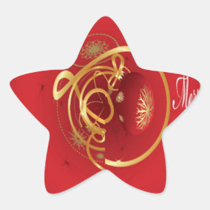 Red Christmas Jingle Bells haben einen gesegneten  Stern-Aufkleber