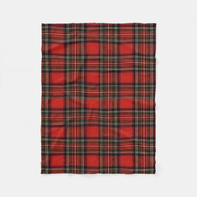 Red Christmas Kariert Pattern Fleecedecke (Vorderseite)