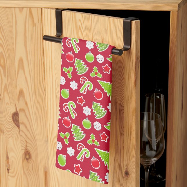 Red Christmas Kitchen Handtuch Holiday Deco (Drittel gefaltet)