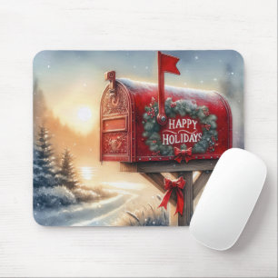 Red Christmas Mailbox in Snow Mousepad
