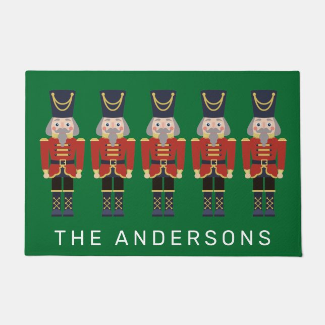 Red Christmas Nutcrackers Doormat Fußmatte (Vorderseite)