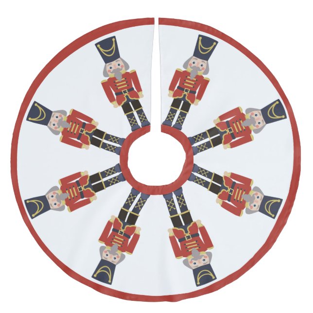 Red Christmas Nutcrackers  Polyester Weihnachtsbaumdecke (Vorderseite)