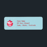 Red Christmas Ornament blue Return Address Label<br><div class="desc">Illustration eines roten Weihnachtsbaumes,  perfekt für die Ferienzeit! Entspricht auch der</div>