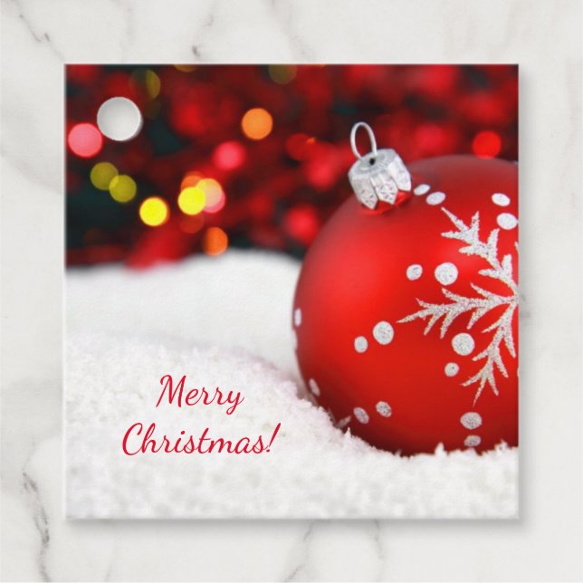 Red Christmas Ornament Geschenkanhänger (Vorderseite)