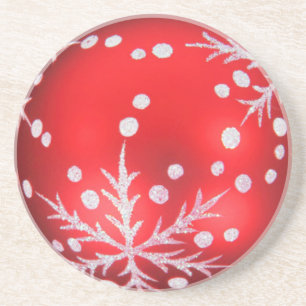 Red Christmas Ornament Getränkeuntersetzer