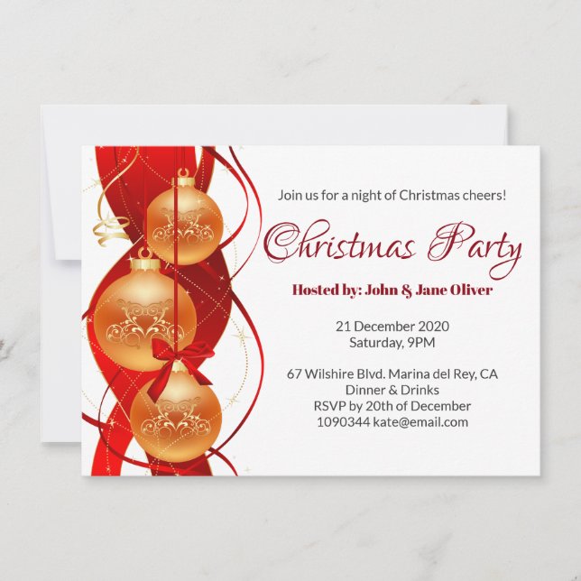 Red Christmas Party Holiday Cheers Classic Einladung (Vorderseite)