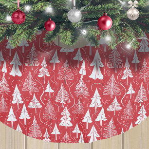 Red Christmas Pattern#6 ID1009 Polyester Weihnachtsbaumdecke