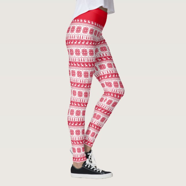 Red Christmas Pattern Leggings (Rechts)