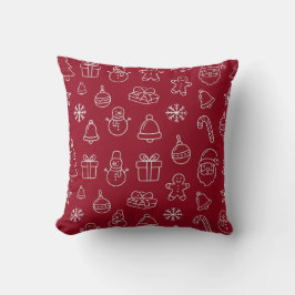 red christmas pattern pillow celebration kissen