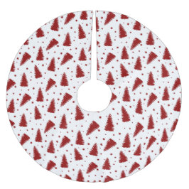 Red Christmas Pattern  Polyester Weihnachtsbaumdecke