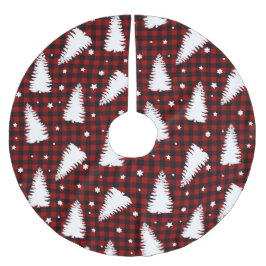 Red Christmas Pattern  Polyester Weihnachtsbaumdecke