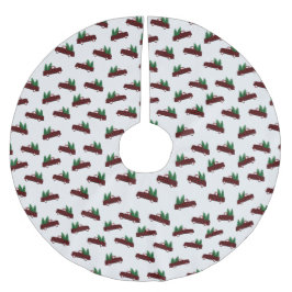 Red Christmas Pattern  Polyester Weihnachtsbaumdecke