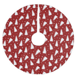 Red Christmas Pattern  Polyester Weihnachtsbaumdecke