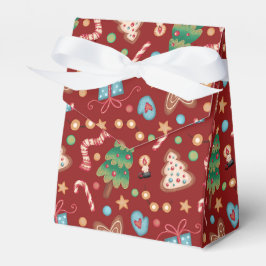 Red Christmas Pattern Tent Party Favor Gift Box Geschenkschachtel