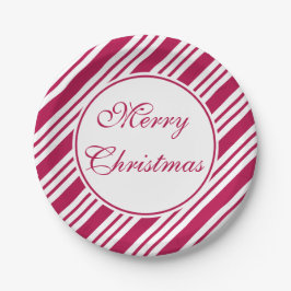 Red Christmas Peppermint Candy Party Paper Teller