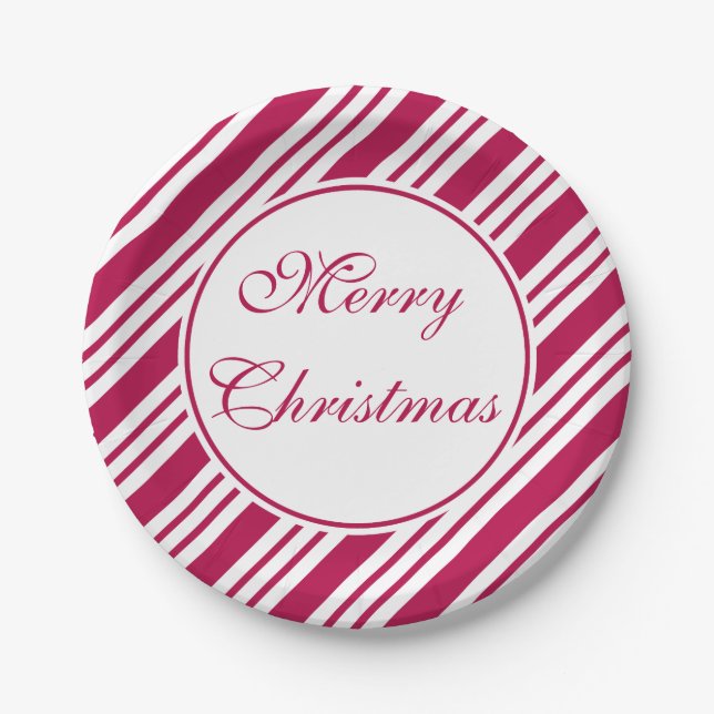 Red Christmas Peppermint Candy Party Paper Teller (Vorderseite)