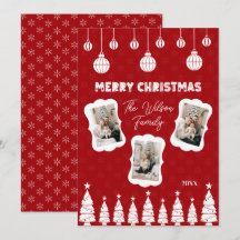 Red Christmas Personalized Family Photo Christmas