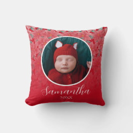 Red Christmas Poinsettia Personalisiert Baby Foto Kissen