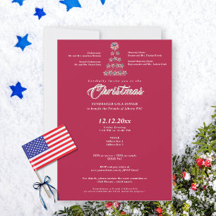 Red Christmas Political Fundraiser Gala Dinner Einladung