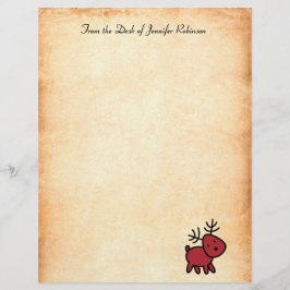 Red Christmas Reindeer Illustration