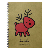 Red Christmas Reindeer Illustration Custom