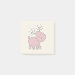 Red Christmas Reindeer Illustration Post-it Klebezettel