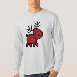 Red Christmas Reindeer Illustration T-Shirt