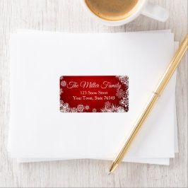 Red Christmas Return Address Label Adressaufkleber