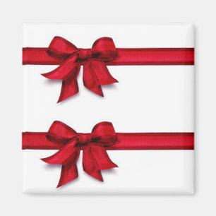 RED "CHRISTMAS" RIBBONS MAGNET