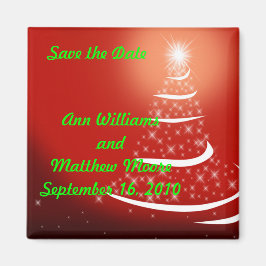 Red Christmas Save the Date Magnet
