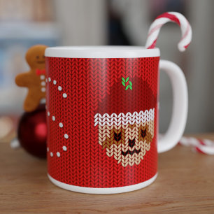 Red Christmas Sloth Sweater Riant Coffee Tasse