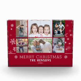 Red Christmas Snowflake Family 6 FotoCollage Fotoblock