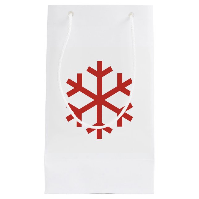Red Christmas Snowflake Geschenktasche Kleine Geschenktüte (Vorderseite)