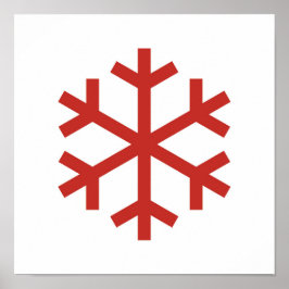 Red Christmas Snowflake Poster