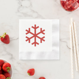 Red Christmas Snowflake Serviette